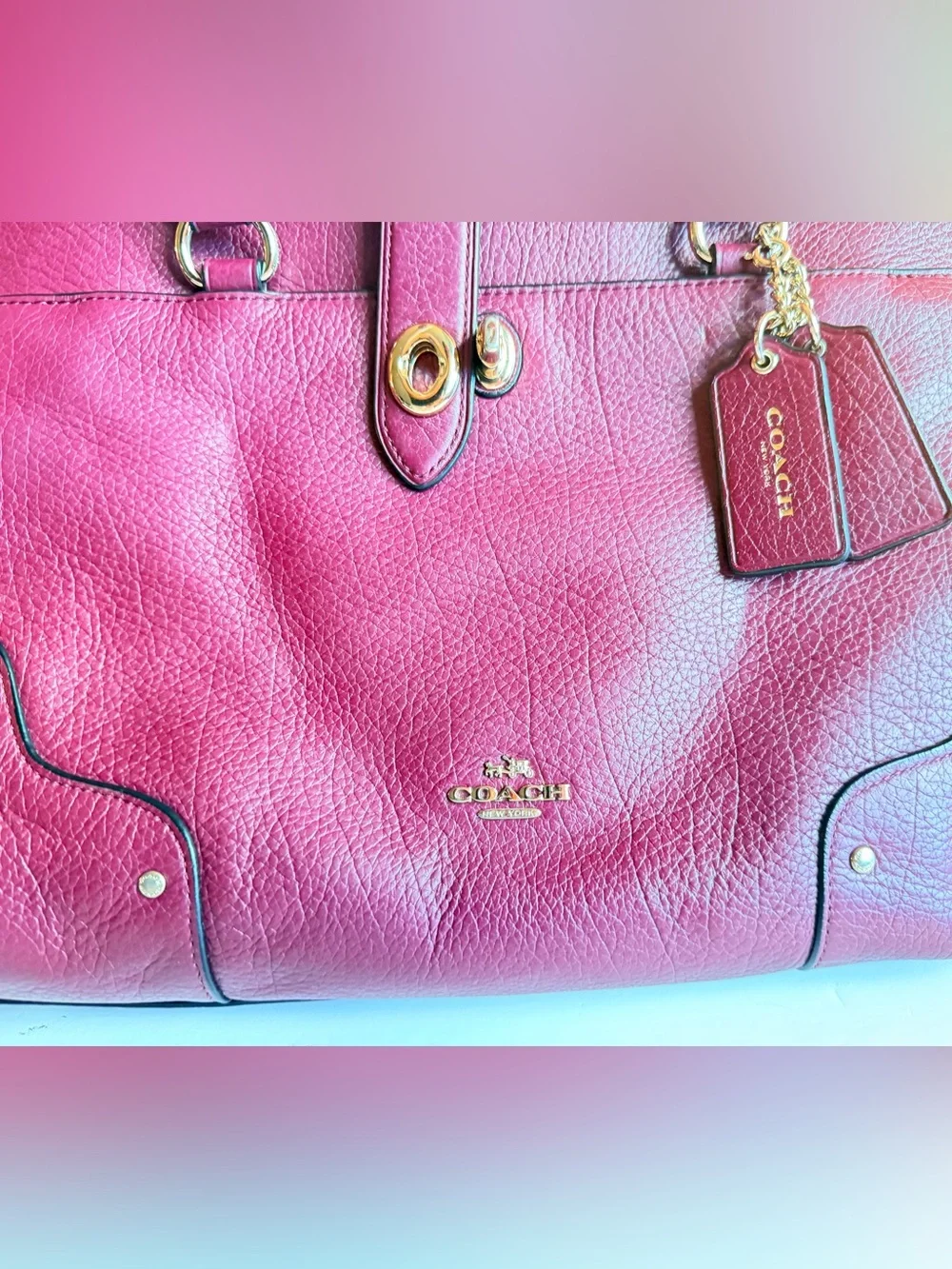 Coach Burgundy Mercer Satchel 2 way bag